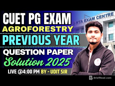 CUET PG Agroforestry Exam Question Paper 2025 | CUET PG Agroforestry Exam Answer Key 2025