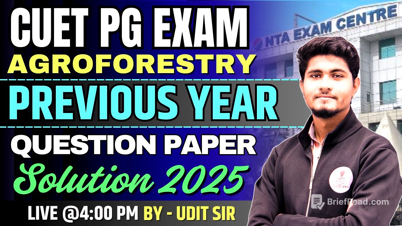 CUET PG Agroforestry Exam Question Paper 2025 | CUET PG Agroforestry Exam Answer Key 2025
