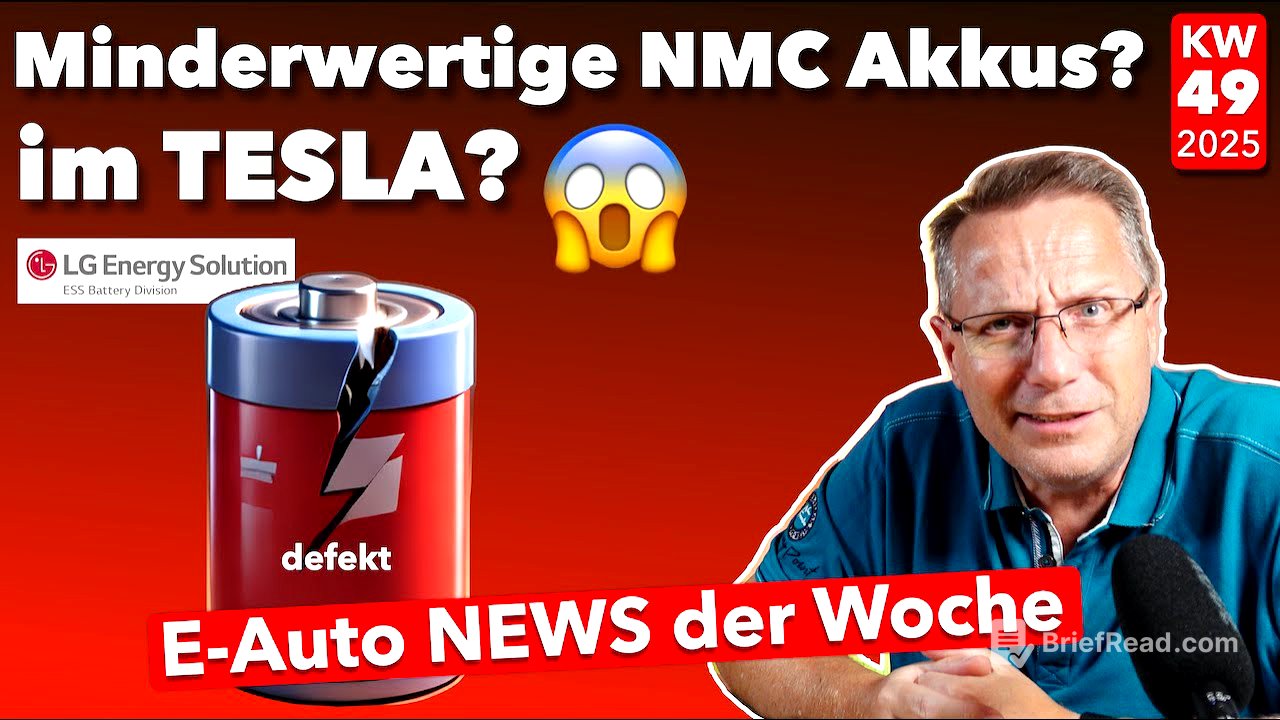 Tesla verbaut minderwertige Akkus? E Auto News KW  49 2025