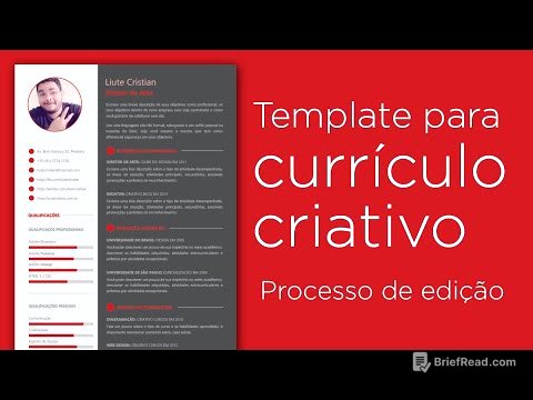 Template para currículo criativo - Processo de edição