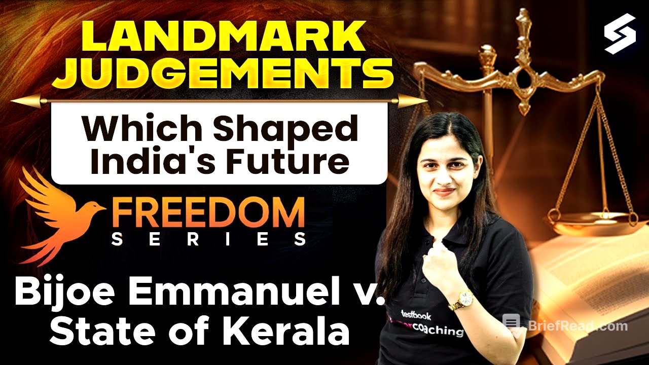 Landmark Judgement in India | Bijoe Emmanuel vs State of Kerala | National Anthem Case | Deeksha Mam