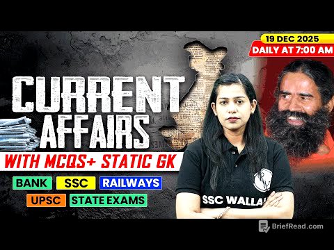 Current Affairs Today | 19 December Current Affairs 2025 | Daily Current Affairs | By Krati Mam