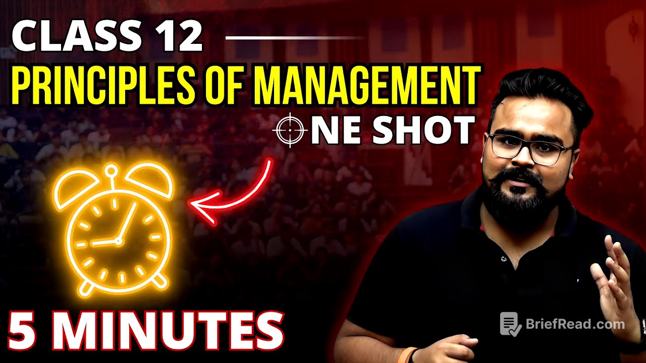 PRINCIPLES OF MANAGEMENT class 12 Business studies ONE SHOT | chapter 2 | Gaurav Jain