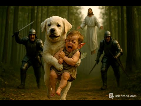 Brave Puppy Defends Winged Elf Child from Soldiers, Miraculous Intervention by Jesus