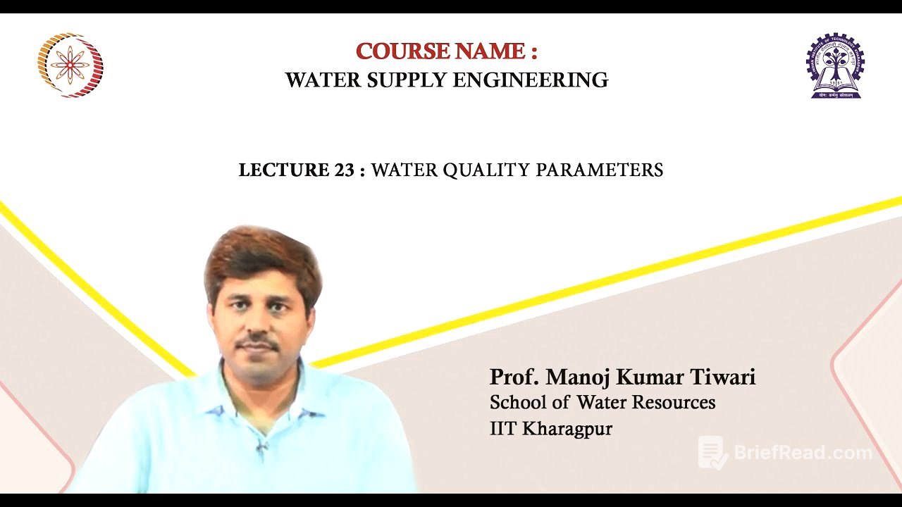 Lecture 23: Water Quality Parameters