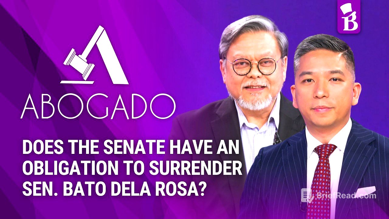 Does the Senate Have an Obligation to Surrender Sen. Bato dela Rosa? | ABOGADO