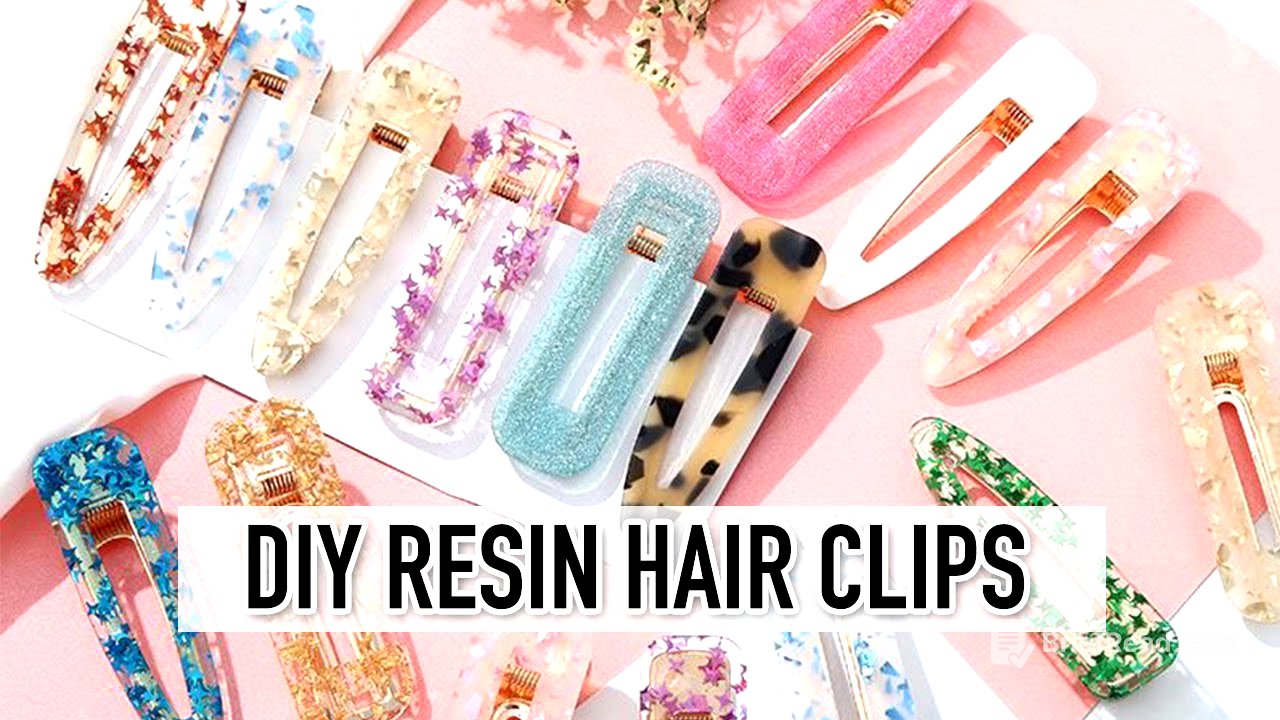 DIY Hair Clips with resin