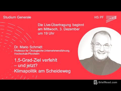 Studium Generale HSPF – Prof. Dr. Mario Schmidt: „1,5-Grad-Ziel verfehlt – und jetzt?“