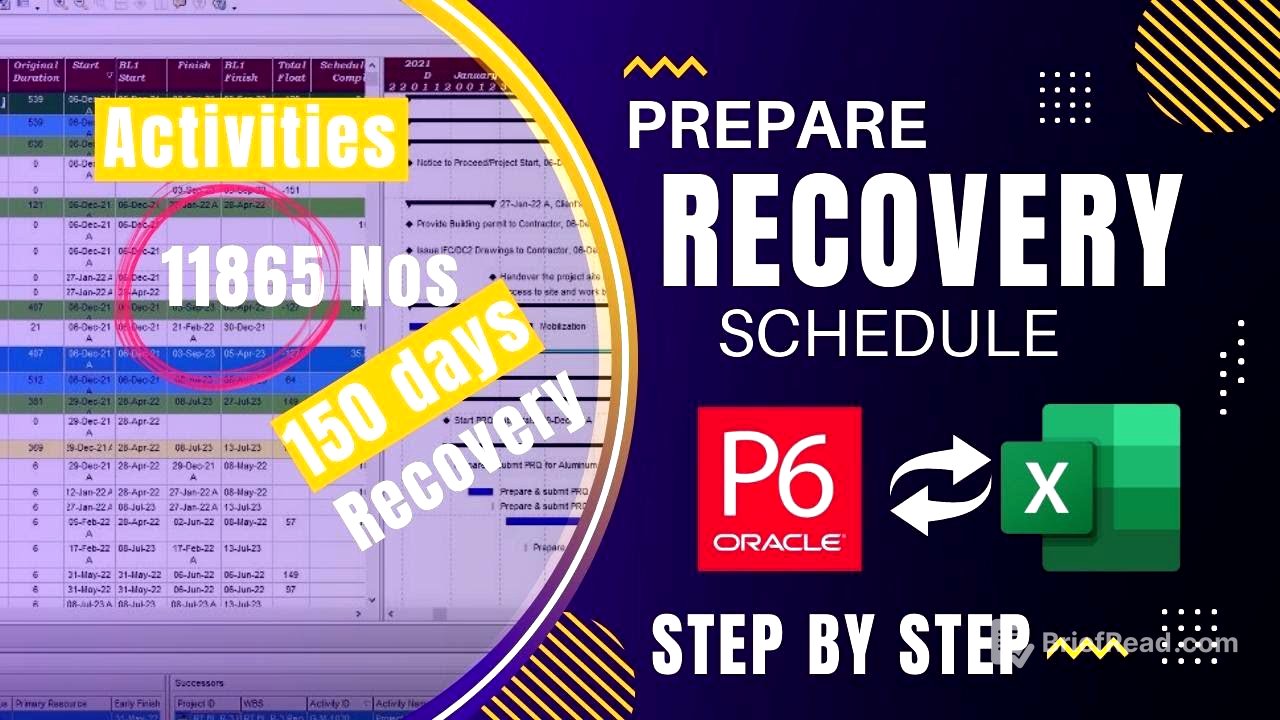 How to prepare recovery schedule in P6 | Recovery Plan P6 Step by Step Complete Guide