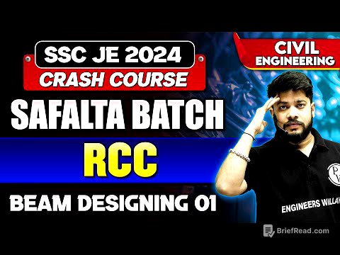 SSC JE Crash Course 2024 - Safalta Batch | RCC 01 | Beam Designing | Civil Engineering