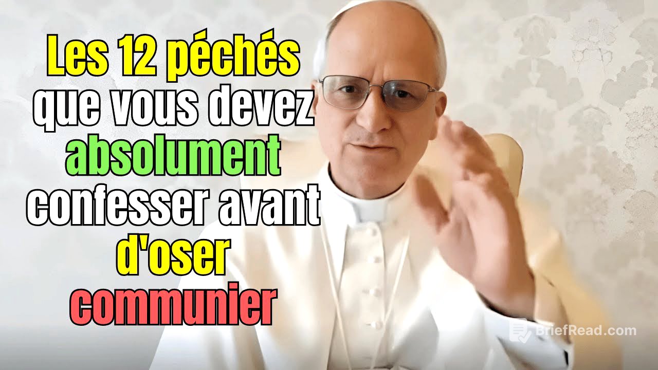 Chocant : Pape Léon XIV révèle les 12 péchés à confesser avant de recevoir la communion !