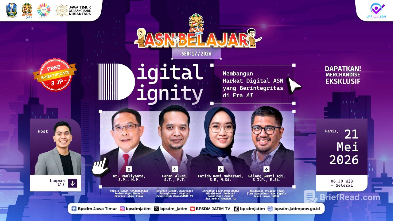 ASN Belajar Seri 17 | 2026 - Digital Dignity: Membangun Harkat Digital ASN Berintegritas di Era AI