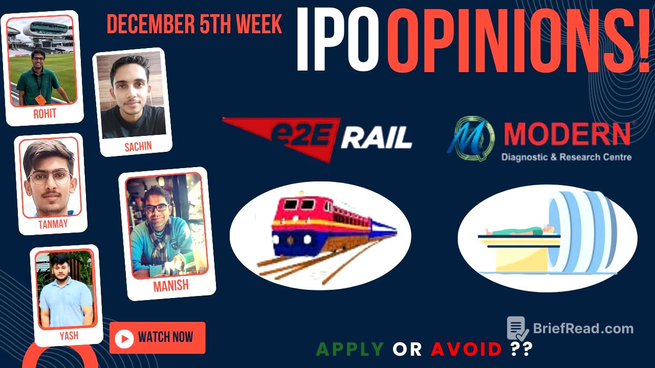 E2E Rail & Modern Diagnostics - Dec 5th week SME IPOs - Apply/Avoid? Primary Market Chatter