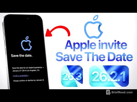 Apple Event CONFIRMED | iOS 26.3 and iOS 26.2.1 Update!