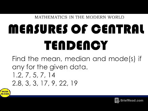MEASURES OF CENTRAL TENDENCY