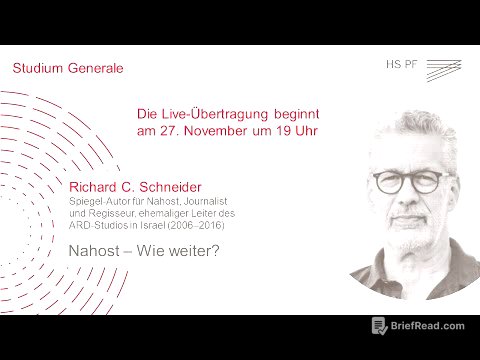 Studium Generale HSPF – Richard C. Schneider: „Nahost – wie weiter?“