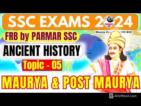 ANCIENT HISTORY FOR SSC | MAURYA & POST MAURYA | FRB