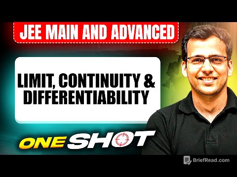LIMIT, CONTINUITY & DIFFERENTIABILITY in One Shot: All Concepts & PYQs Covered | JEE Main & Advanced