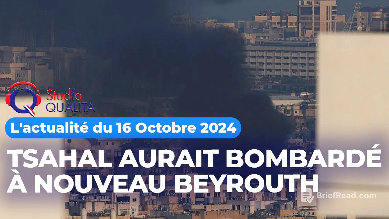 L'actualité du 16 octobre 2024  - Tsahal aurait bombardé à nouveau Beyrouth