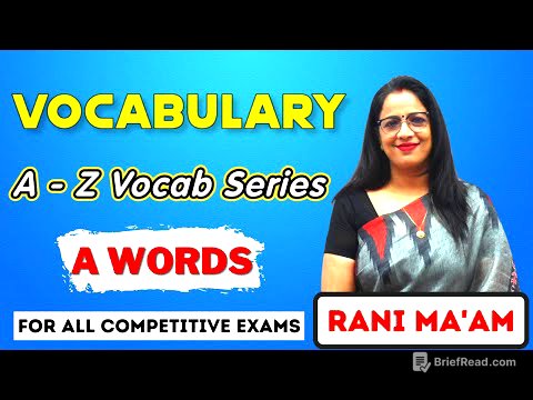 Vocab A Words || Synonyms and Antonyms || Vocabulary Words English Learn || English With Rani Mam