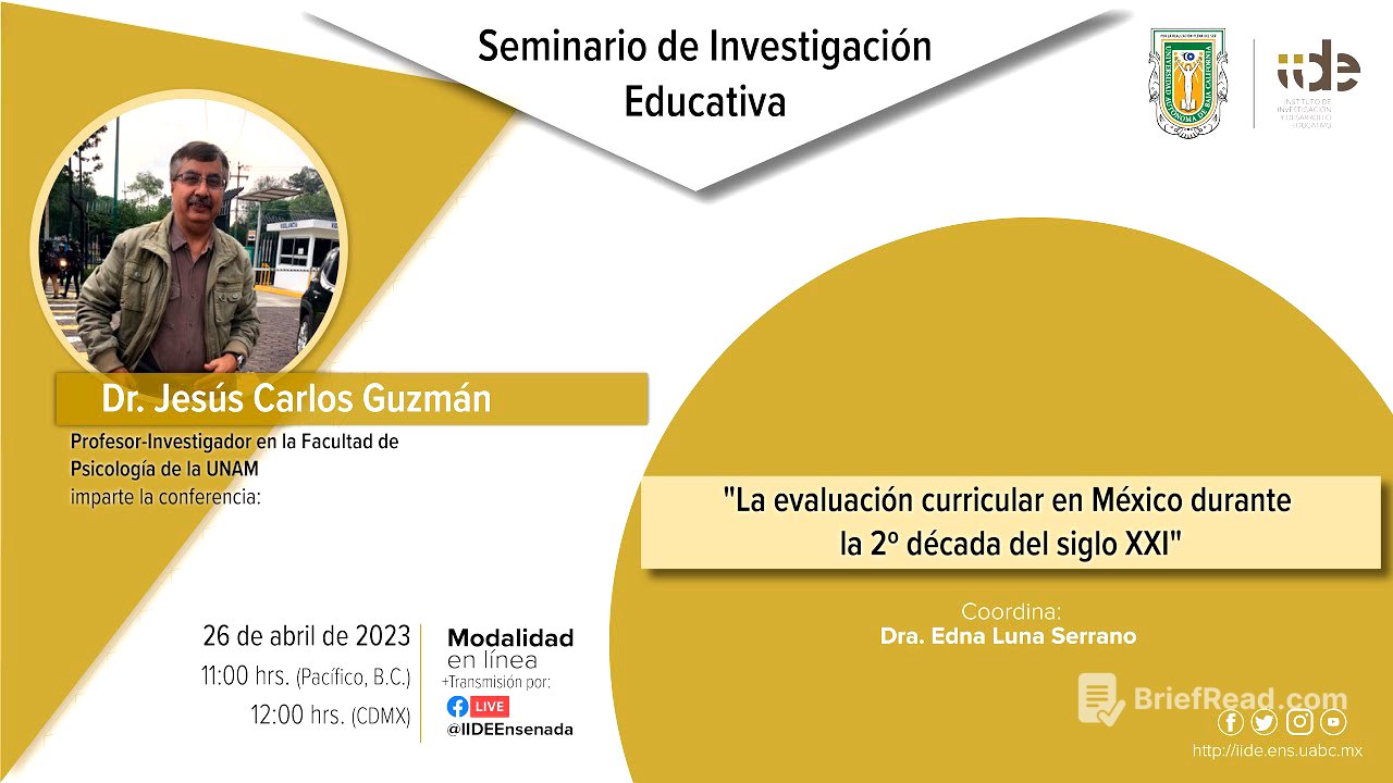 Conferencia: La evaluación curricular en México durante la 2º década del siglo XXI