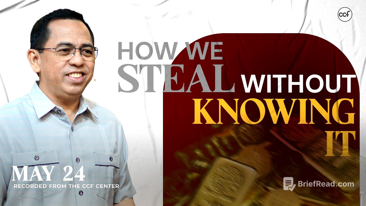 God Provides: Do not steal, Bless Others! | Bong  Saquing | May 24, 2026