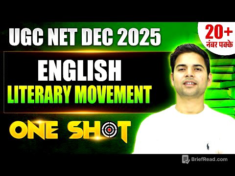 UGC NET DEC 2025 | English | LITERARY MOVEMENTS |ONE SHOT | By Abhay Sir