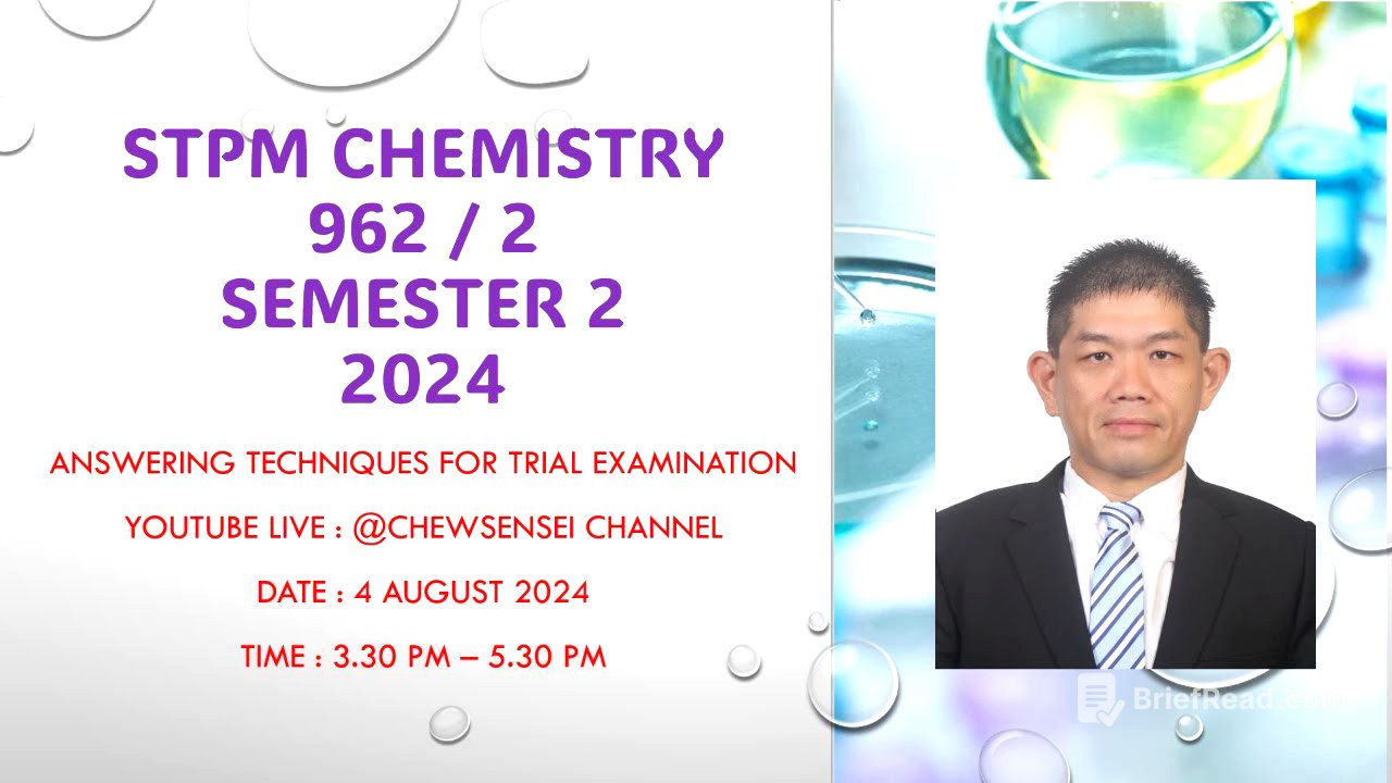 2024 STPM CHEMISTRY SEM 2 ANSWERING TECHNIQUES