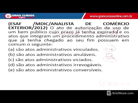Exercícios de Dir. Administrativo da Banca ESAF - Prof. Rodrigo Cardoso - Aula Gratuita