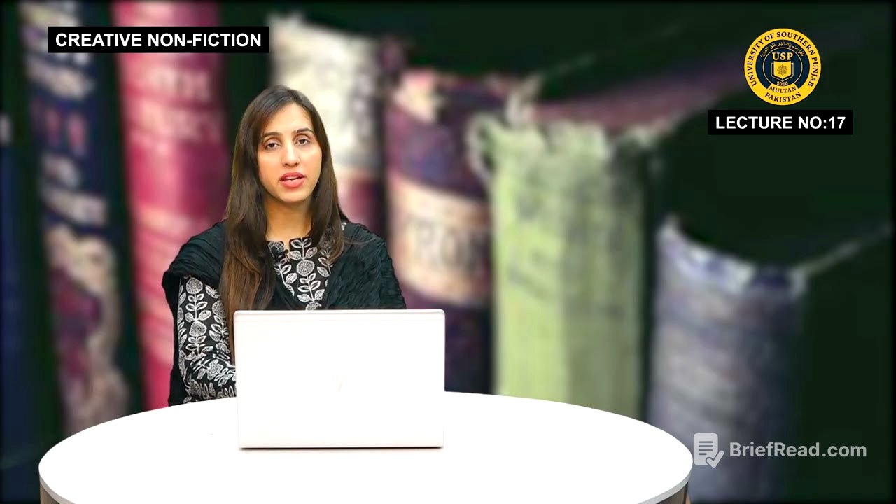 Creative Nonfiction Lecture 17th