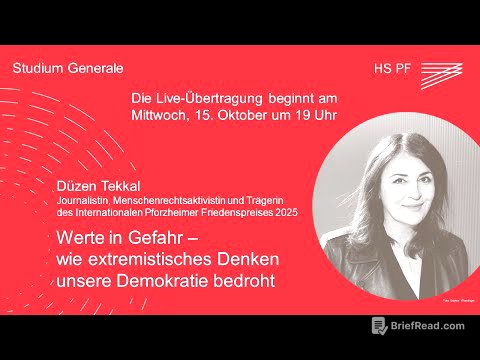 Studium Generale HSPF – Düzen Tekkal: „Werte in Gefahr – wie extremistisches Denken unsere...“