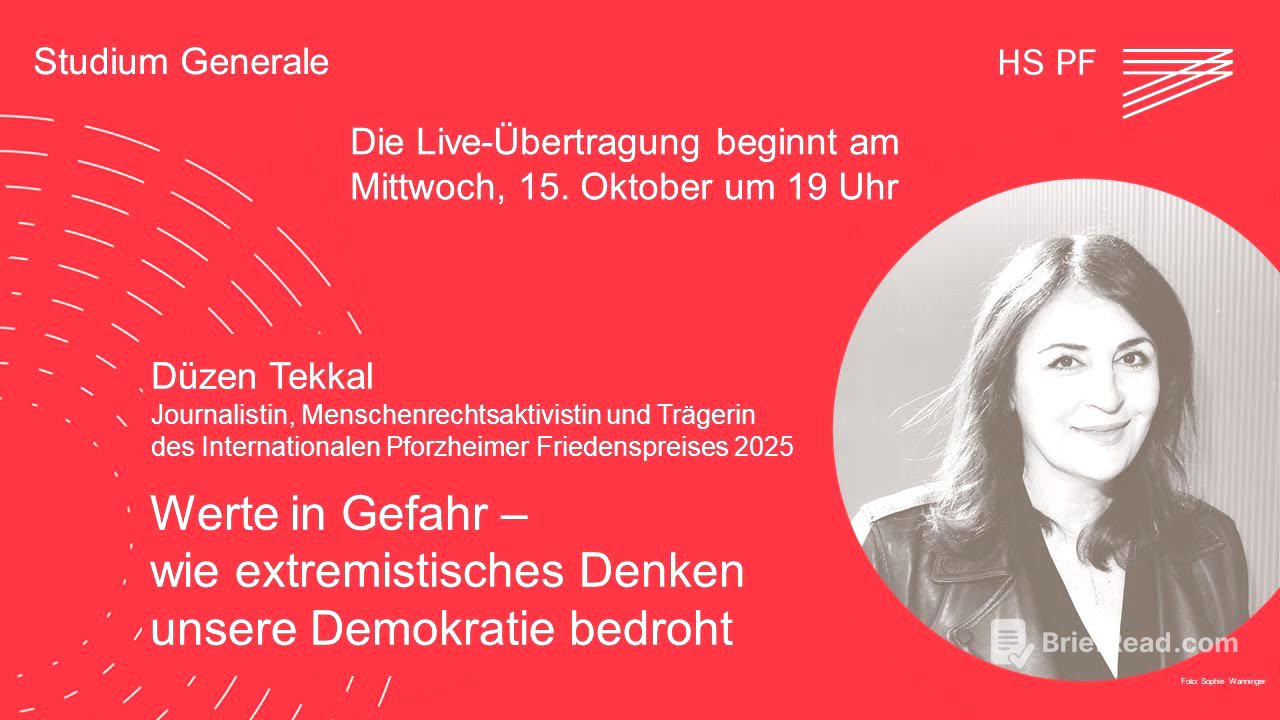 Studium Generale HSPF – Düzen Tekkal: „Werte in Gefahr – wie extremistisches Denken unsere...“