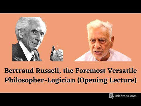 BERTRAND RUSSELL _ the Foremost Versatile Philosopher - Logician _ an Opening Lecture  | Dr HS Sinha
