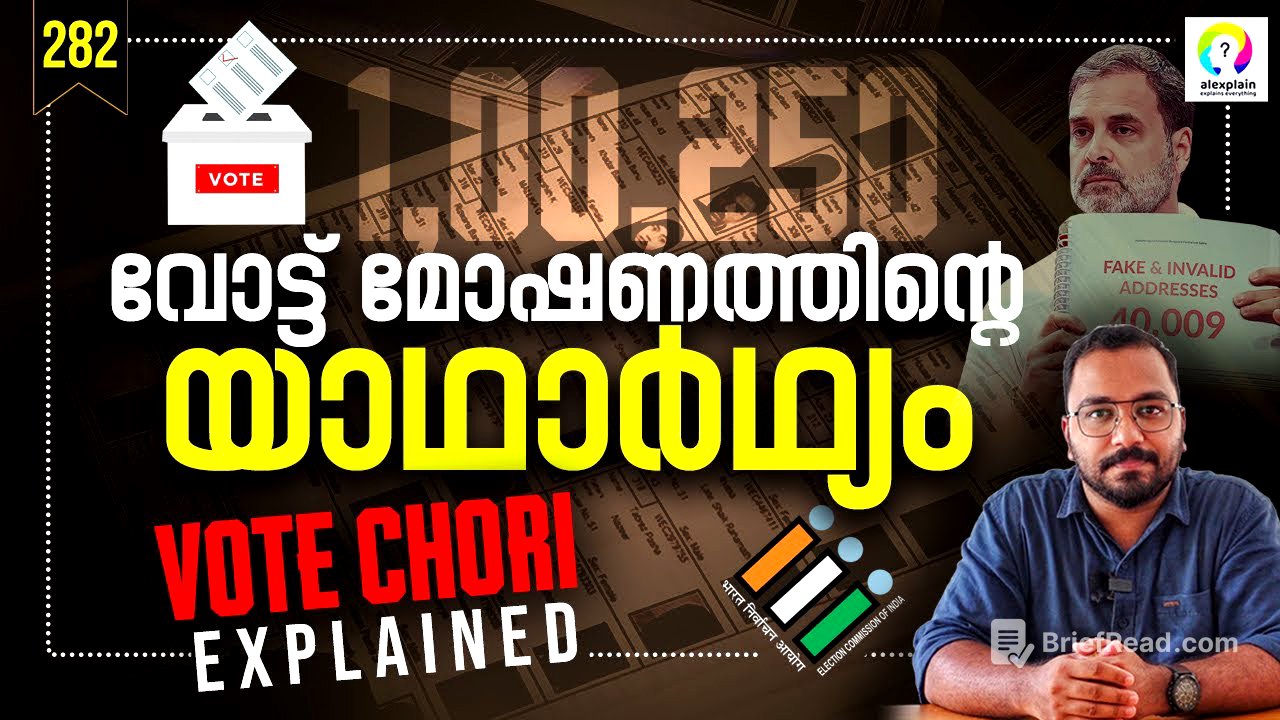വോട്ടർ പട്ടിക വിവാദം എന്താണ്? Vote Chori Explained | Rahul Gandhi Election Commission | Malayalam