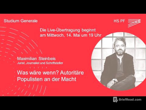 Studium Generale HSPF – Maximilian Steinbeis: "Was wäre wenn? Autoritäre Populisten an der Macht"