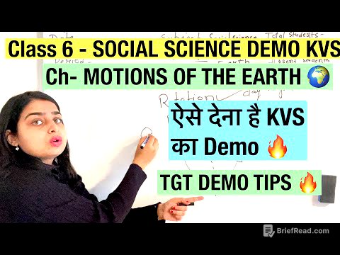 TGT DEMO Class 6 🔥 - Social Science का DEMO ऐसे देना है 🔥 KVS TGT SOCIAL SCIENCE DEMO 📚
