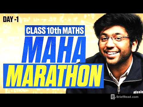 Class 10th Maths Maha Marathons | Day 1 | Shobhit Nirwan