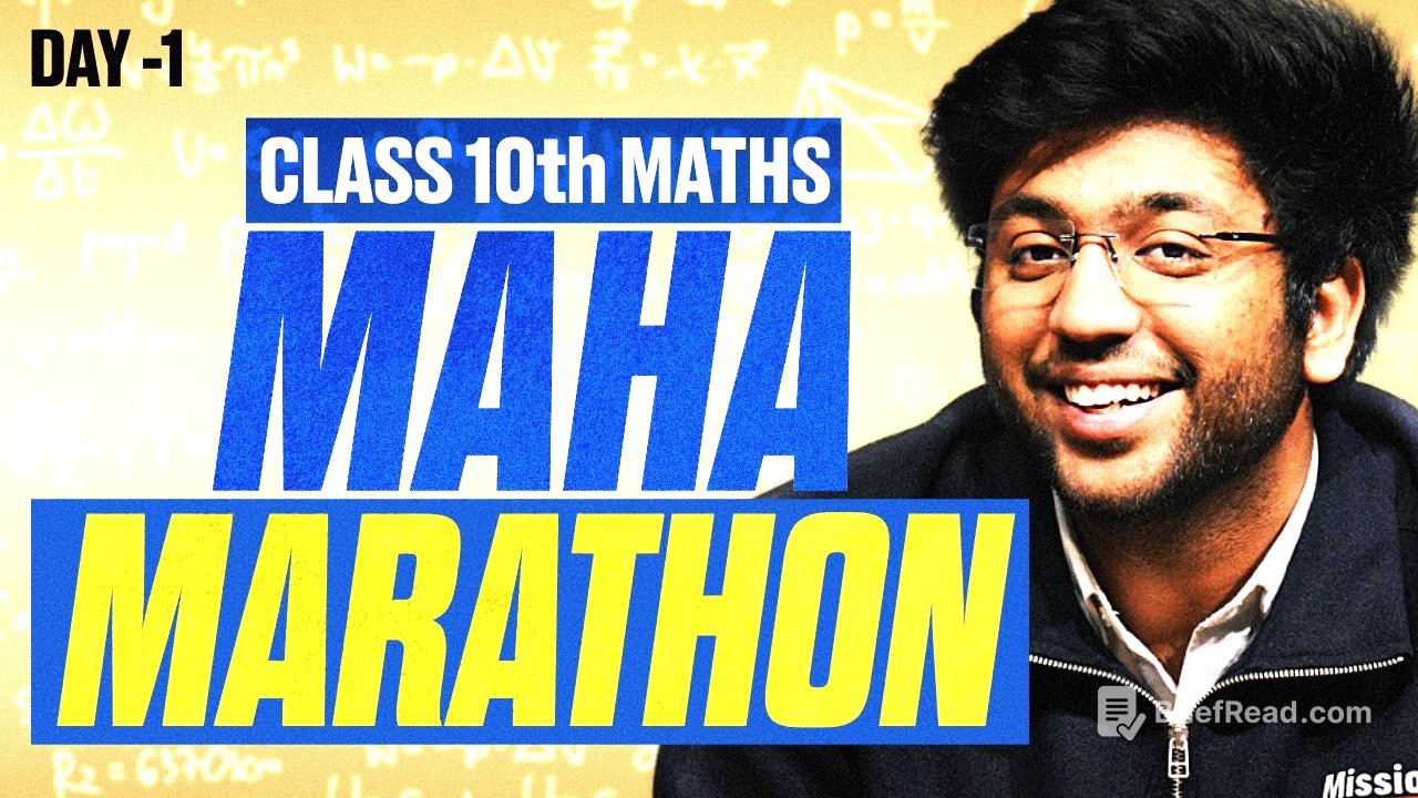 Class 10th Maths Maha Marathons | Day 1 | Shobhit Nirwan