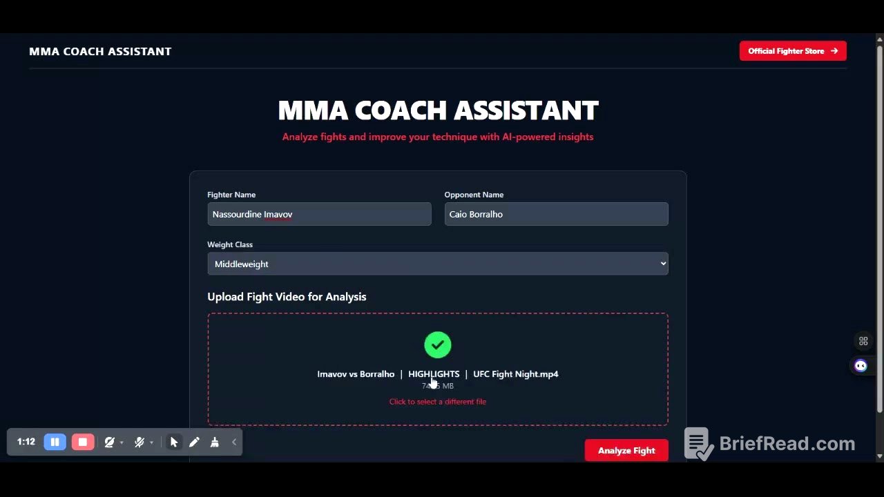 This video demonstrates the user experience of the MMA Coach Assistant, an AI-powered .