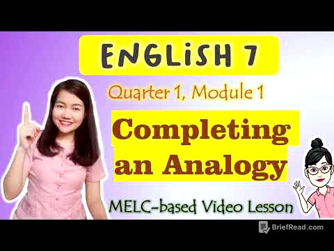 Completing an Analogy || GRADE 7 || MELC-based VIDEO LESSON | QUARTER 1 | MODULE 1