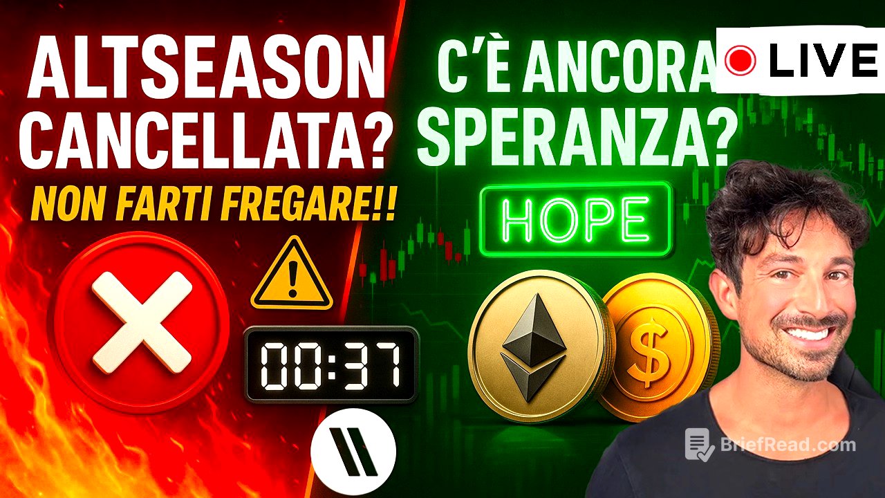 BITCOIN, CRYPTO: ALTSEASON CANCELLATA O C'È ANCORA SPERANZA? (NON FARTI FREGARE!!)