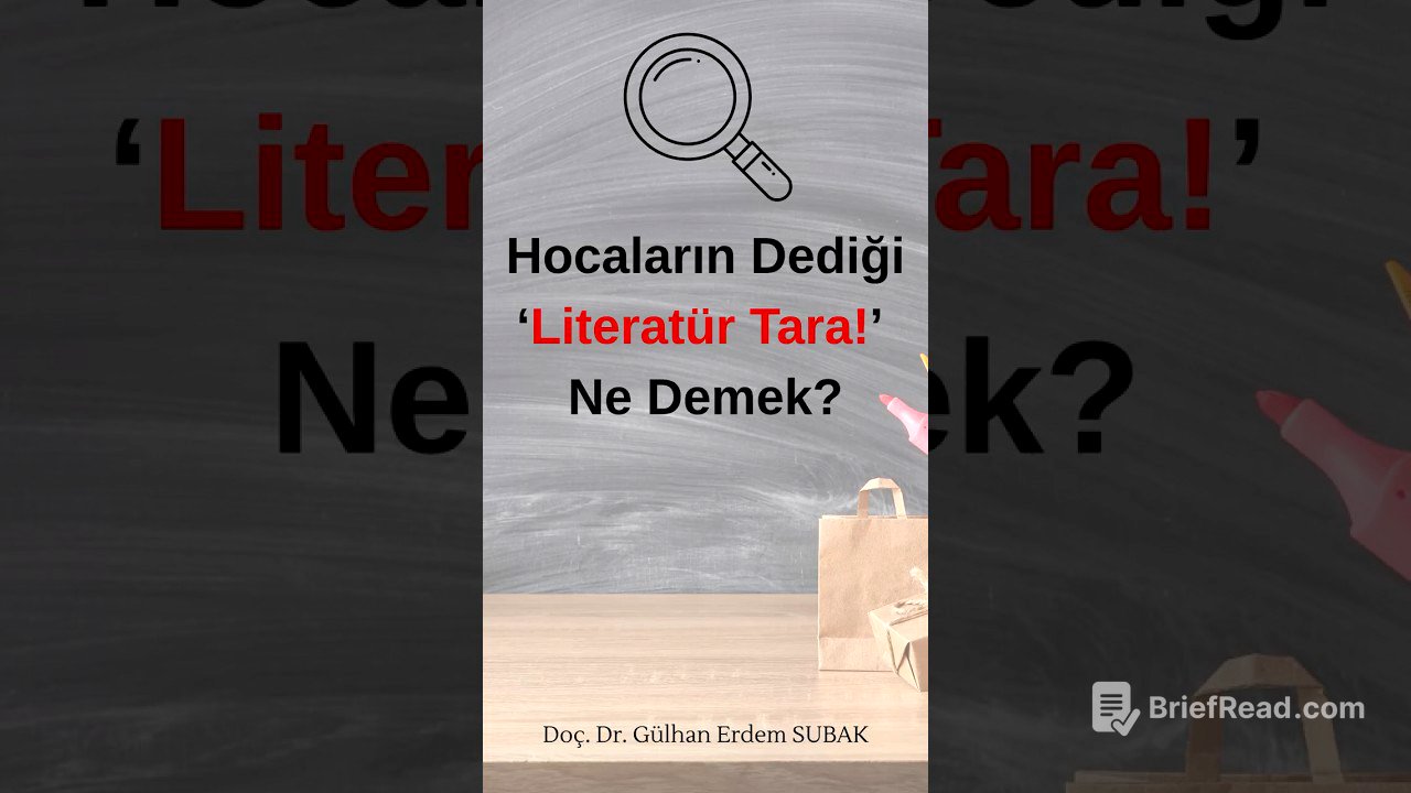 Hocaların Dediği “Literatür Tara!” Ne Demek? | 3 Adımda Literatür Taraması #shorts