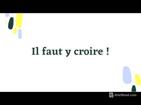 Vidéo 7 ‐ Il faut y croire !