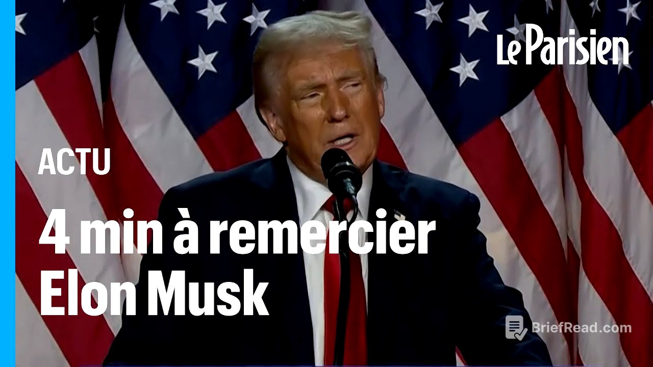 Donald Trump dithyrambique sur Elon Musk dans son discours de victoire