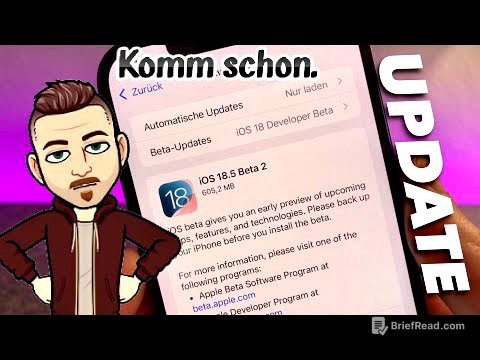 iOS 18.5 Dev. BETA 2 ist DA und Funktionen sind WEG und DA und WEG und... Apple UPDATE News