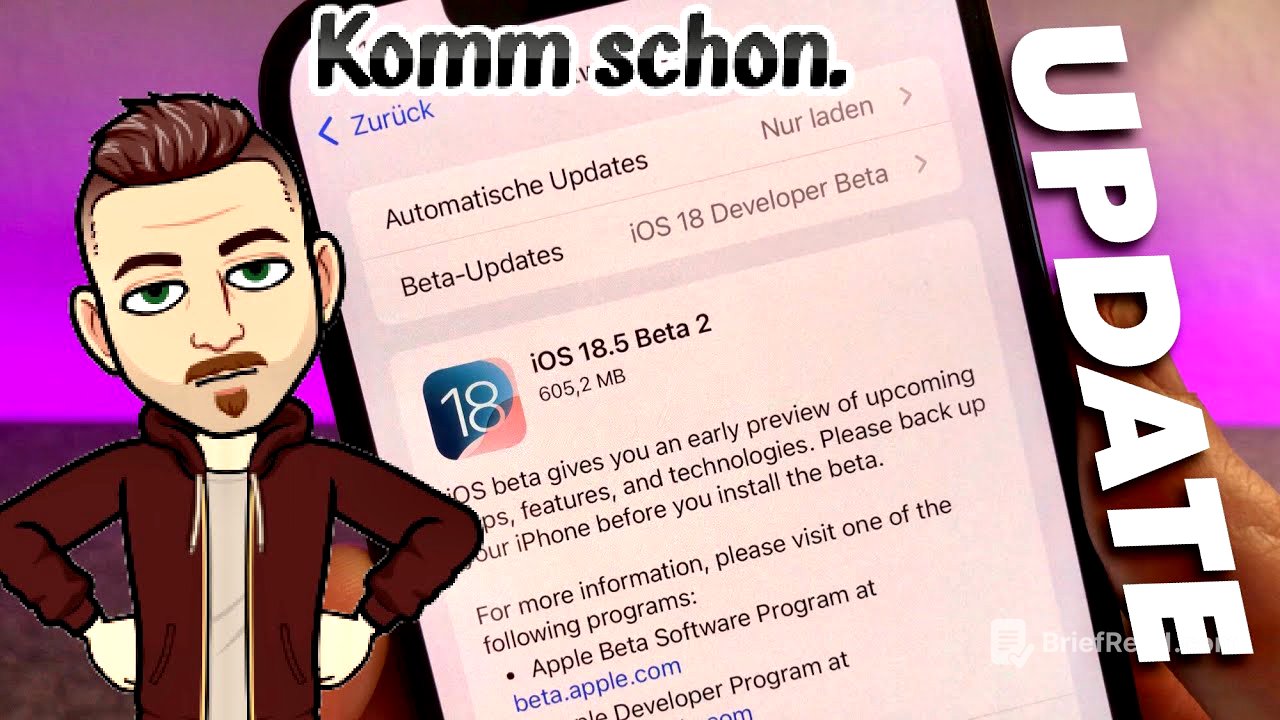 iOS 18.5 Dev. BETA 2 ist DA und Funktionen sind WEG und DA und WEG und... Apple UPDATE News