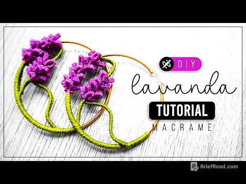 DIY Lavanda » 💜  tutorial | como hacer aretes en argolla con hilo | diy ● Macrame Lavender #267