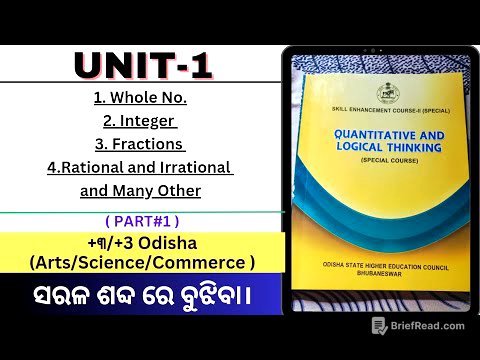 Quantitative & Logical Thinking|✅ Part#1 (Unit-1) (+3 Bsc odisha Semester) #QLT #plus3QLTLessons