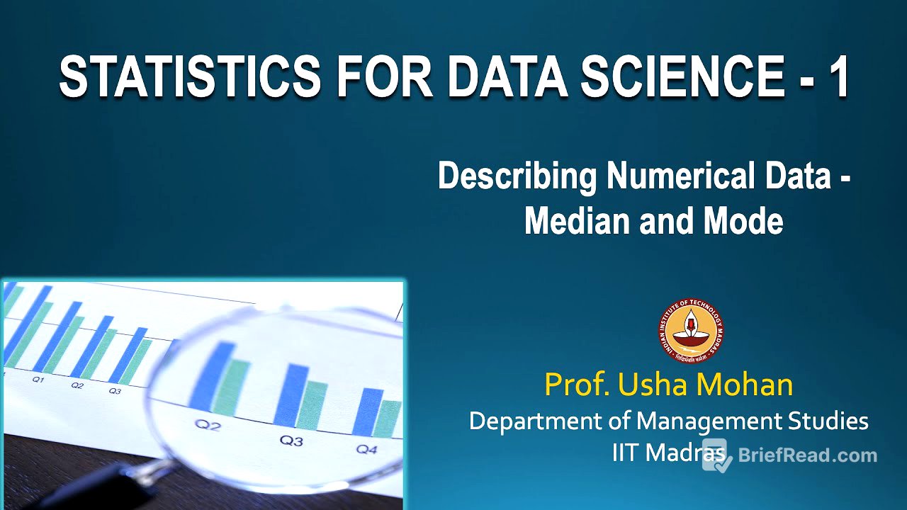 Lecture 3.3 - Describing Numerical Data - Median and Mode