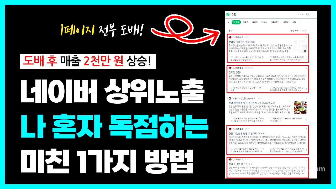 네이버 상위노출만큼 중요한 도배에 신경 써야 하는 이유. 모든 키워드에 나만 검색 노출되게 하는 방법 공개 (feat. 네이버 카페)